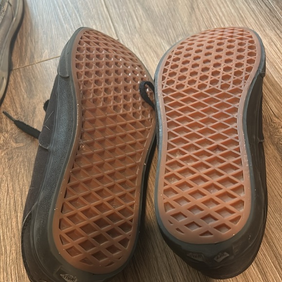 All black, lace up vans. Size 7W USA - Picture 5 of 8